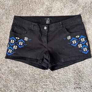 H&M Casual Black Shorts W Detail Size 12